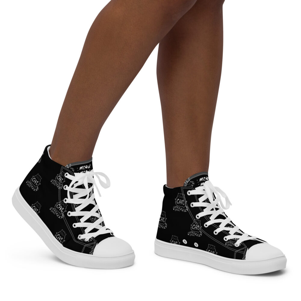 Meow Cat - Sneakers alte in tela da donna - immagine 19