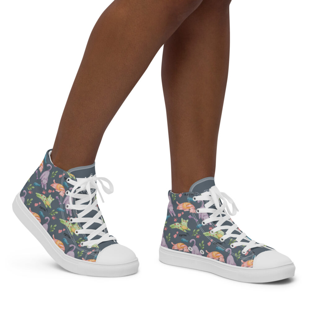 Garden Cats - Sneakers alte in tela da donna - immagine 19