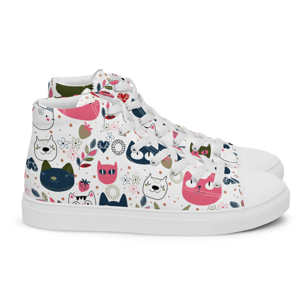 Happy Cat Faces - Sneakers alte in tela da donna - immagine 44