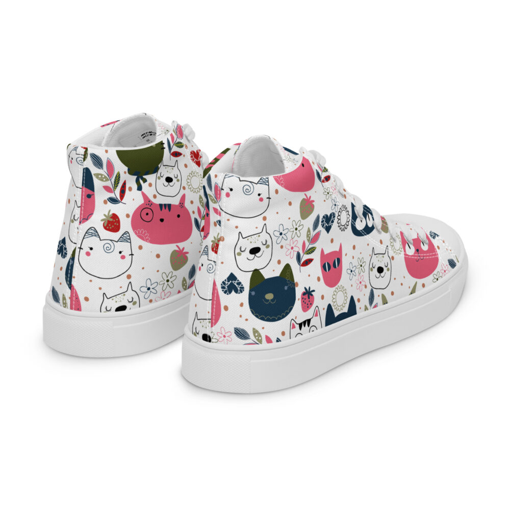 Happy Cat Faces - Sneakers alte in tela da donna - immagine 45