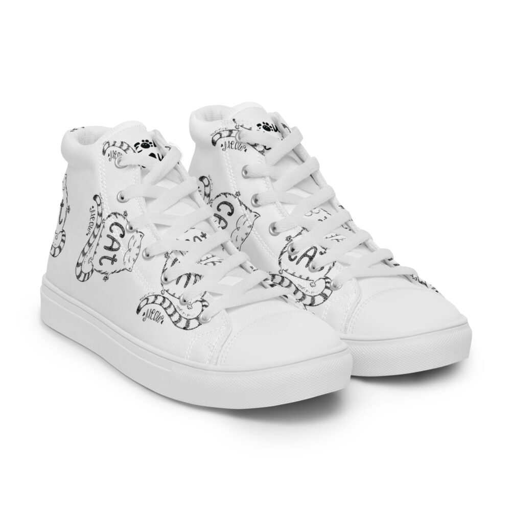 Cat Sketch - Sneakers alte in tela da donna - immagine 46