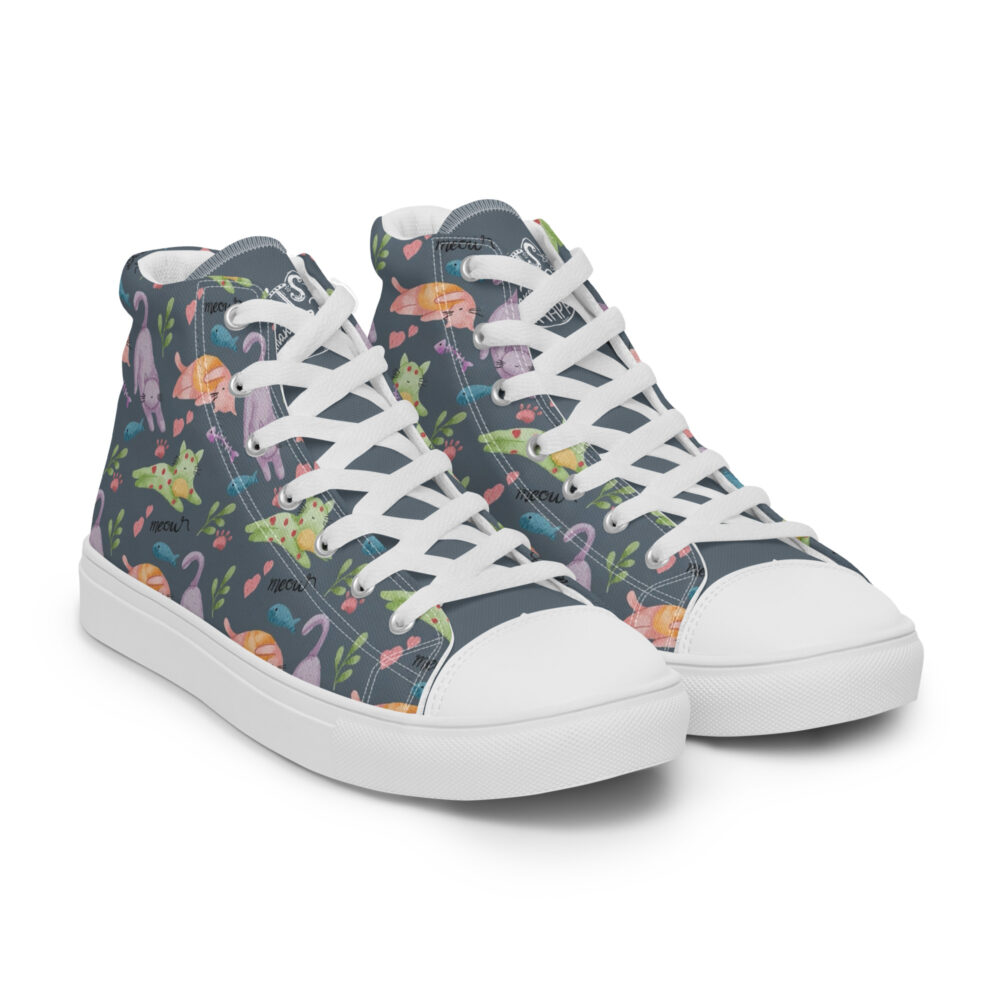 Garden Cats - Sneakers alte in tela da donna - immagine 46