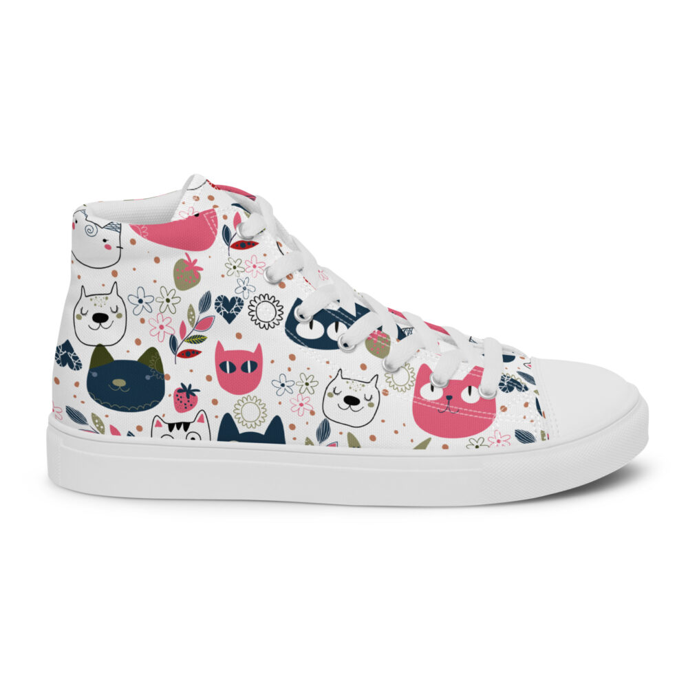Happy Cat Faces - Sneakers alte in tela da donna - immagine 28