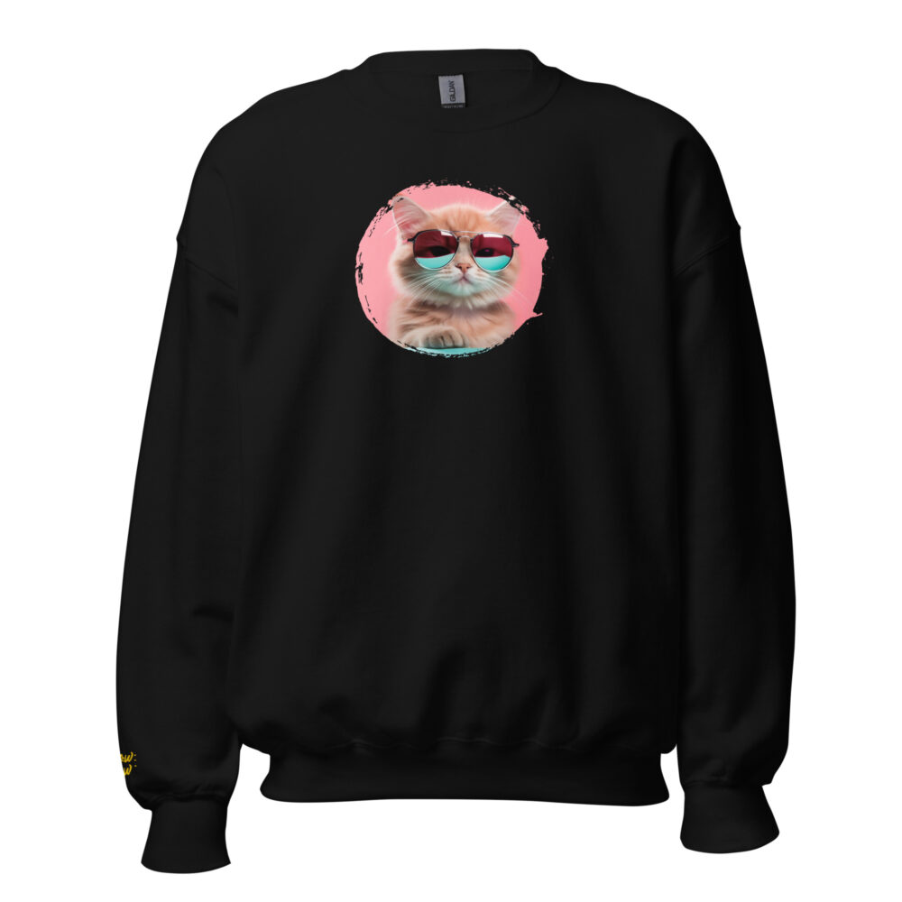 Pink Horizon Cool Cat Crewneck