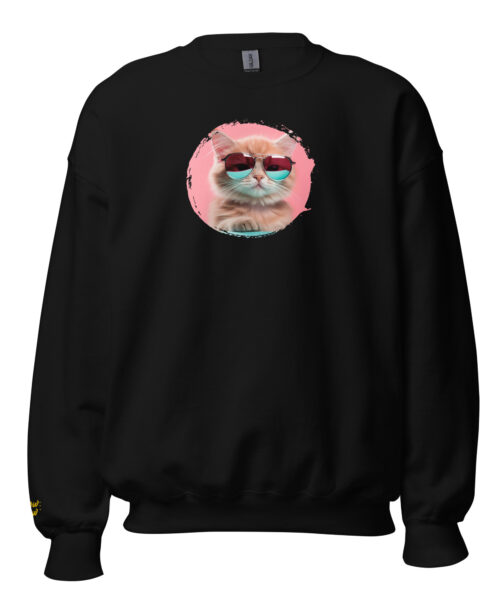 Pink Horizon Cool Cat Crewneck