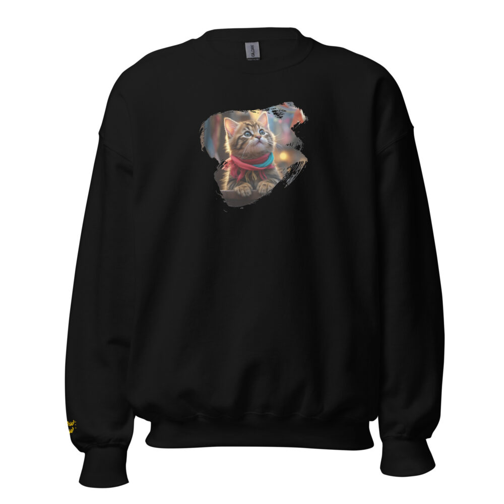 Winter Kitten Scarf Crewneck