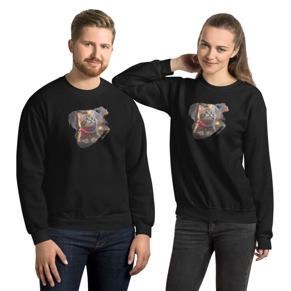 Winter Kitten Scarf Crewneck - immagine 2